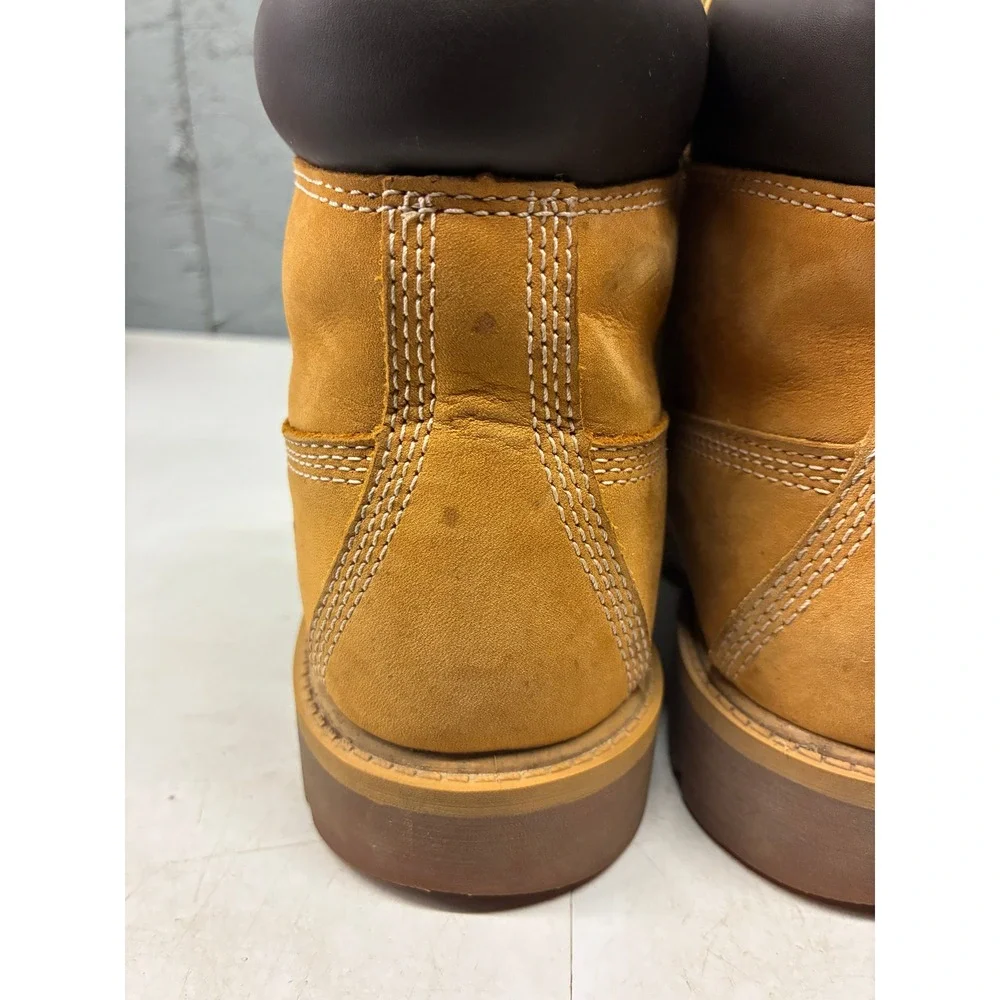 Timberland 6 Inch Premium Waterproof Boots Youth 4.5 Brown Nubuck Leather